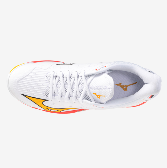 Mizuno WAVE Leopardus White/Fiery Coral /Citrus